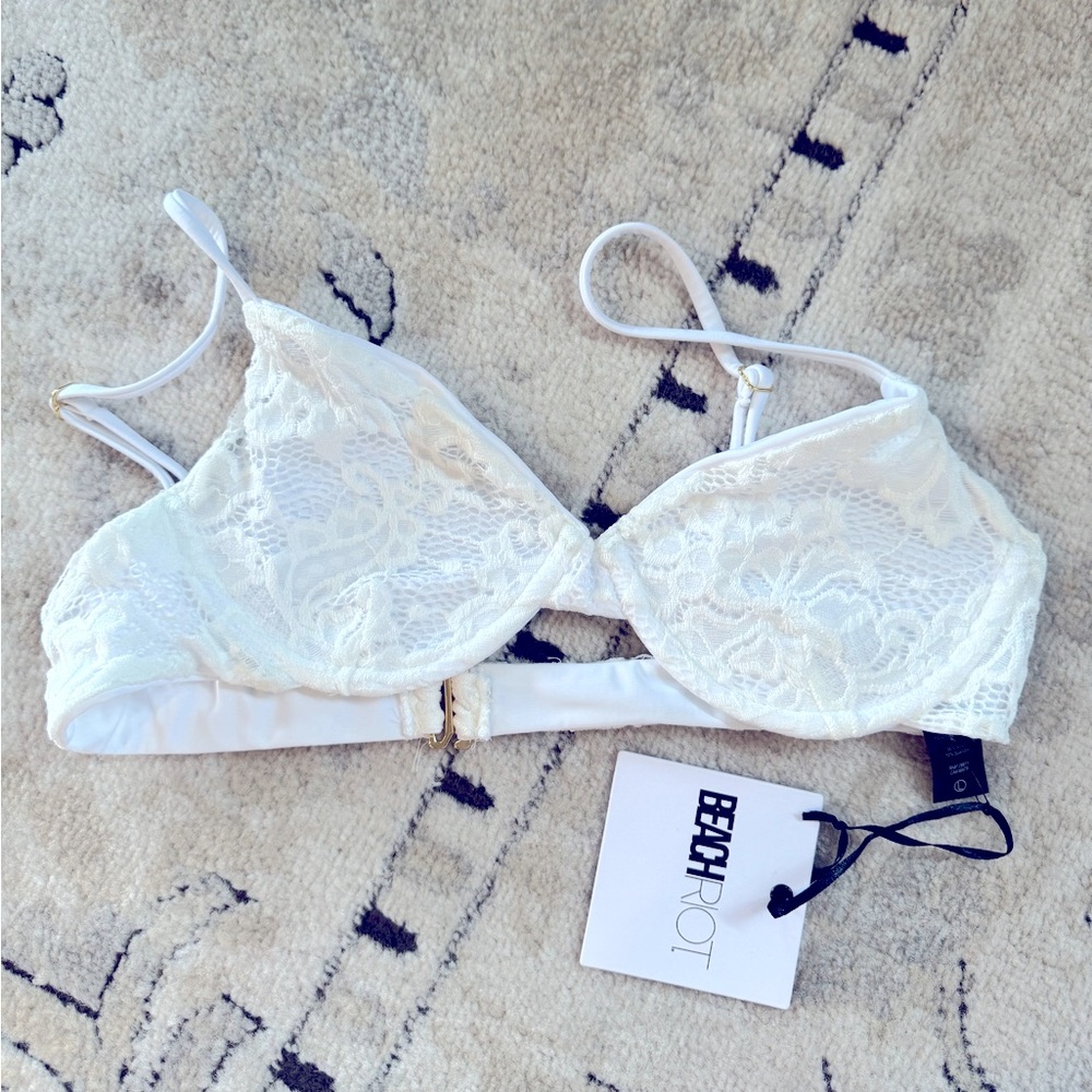 Camilla Top White Lace | Beach Riot Womens Swim Top